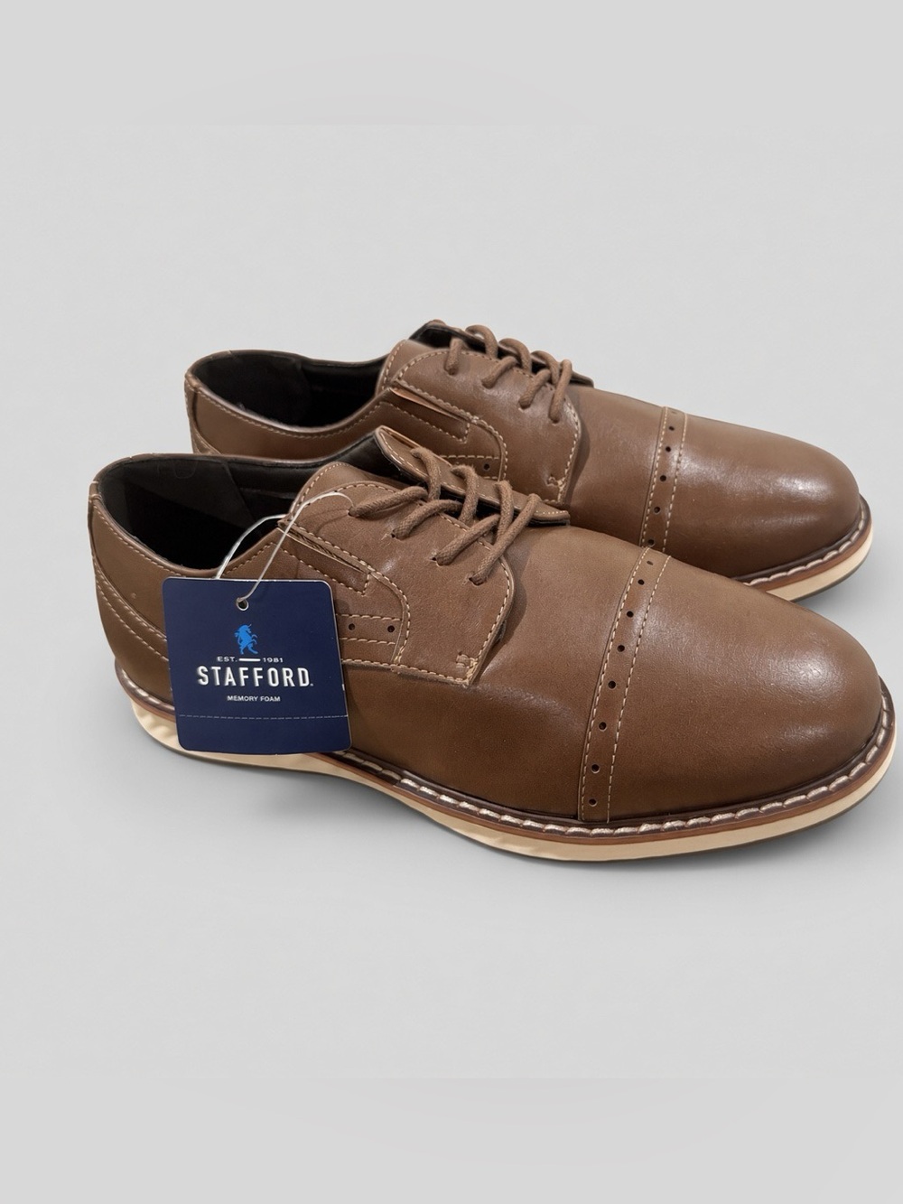 Stafford Cooper Cognac Cap-Toe Oxford Size 4 Medium 368942 NWT